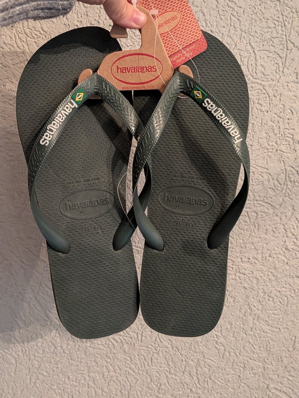 NWT Havaianas Top Brasil Flip Flops Green Men's US 13M / EUR 47-48